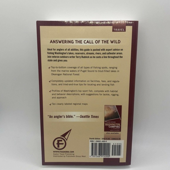 Foghorn Outdoors Washington Fishing Paperback Book by Terry Rudnick - Picture 3 of 10